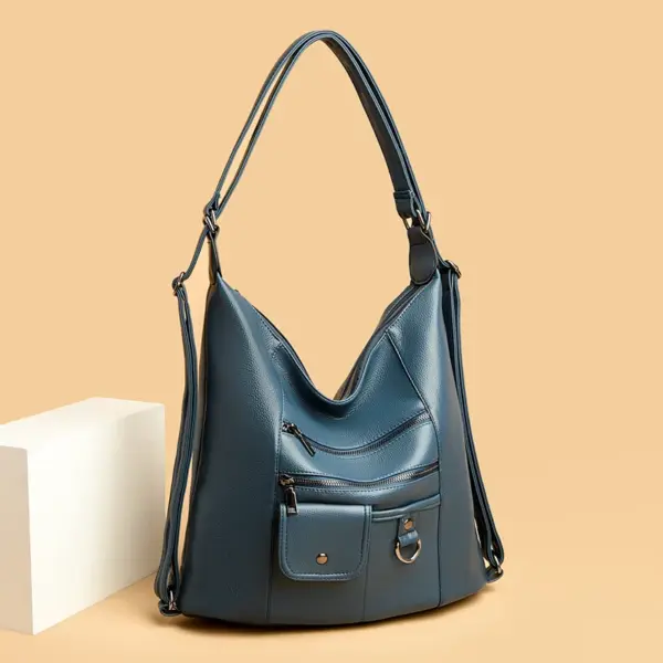 Triple usage soft leather shoulder tote bag - Image 13