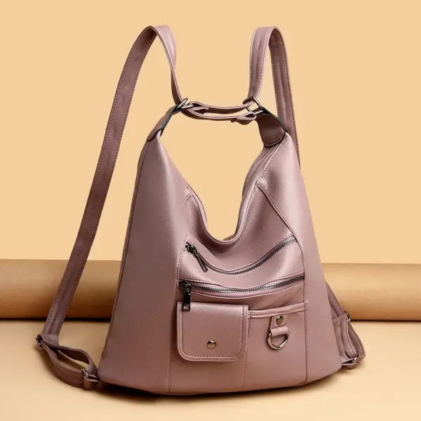 Triple usage soft leather shoulder tote bag - Image 14