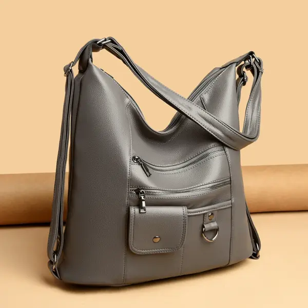 Triple usage soft leather shoulder tote bag - Image 15