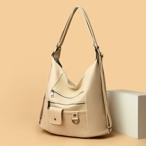 Triple usage soft leather shoulder tote bag - Image 16