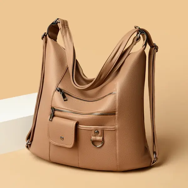 Triple usage soft leather shoulder tote bag - Image 17