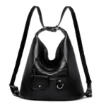 Triple usage soft leather shoulder tote bag