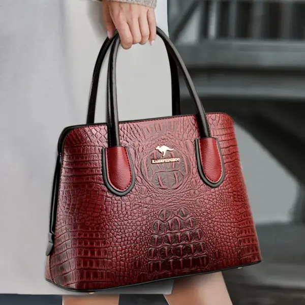 Vintage style croc embossed women tote bag - Image 2