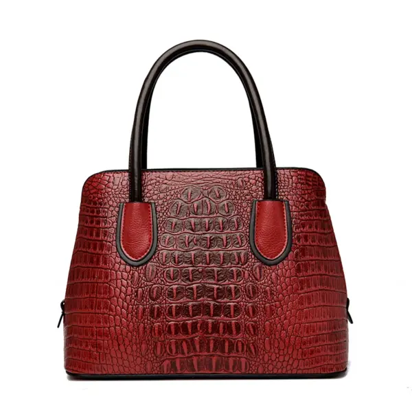 Vintage style croc embossed women tote bag - Image 4