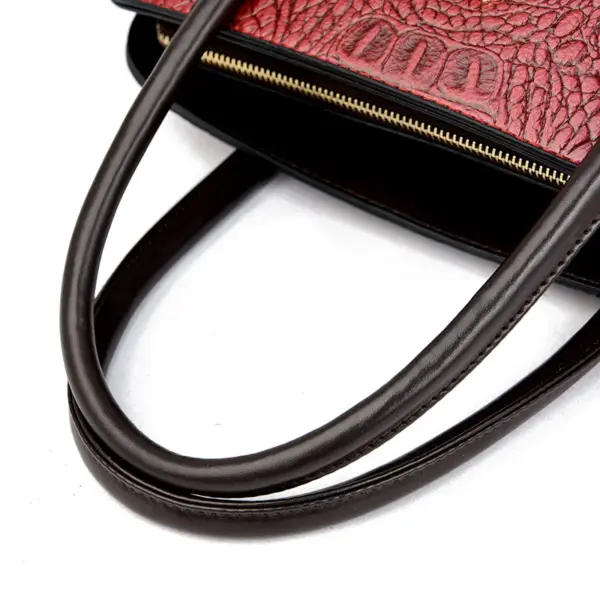 Vintage style croc embossed women tote bag - Image 7