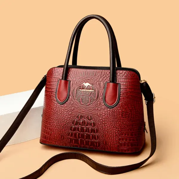 Vintage style croc embossed women tote bag - Image 10