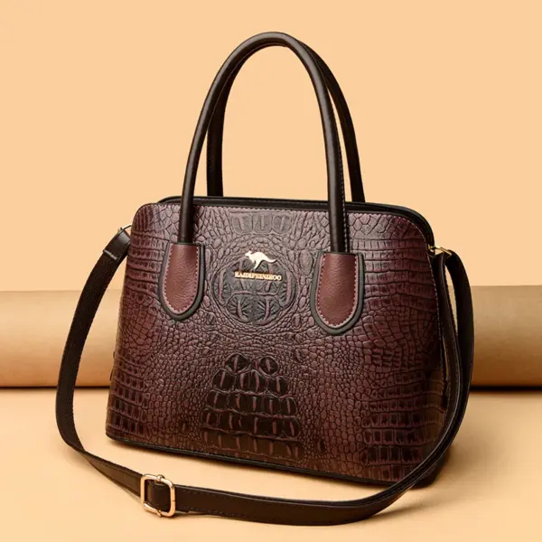 Vintage style croc embossed women tote bag - Image 15