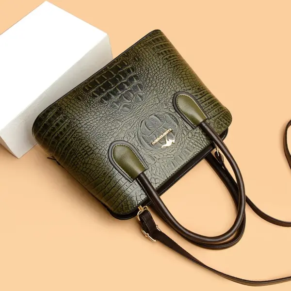 Vintage style croc embossed women tote bag - Image 16