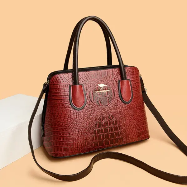 Vintage style croc embossed women tote bag - Image 17