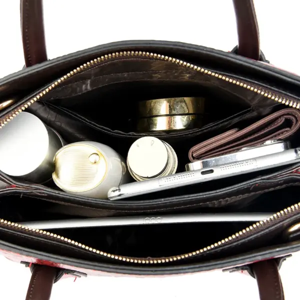 Vintage style croc embossed women tote bag - Image 21