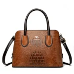 Vintage style croc embossed women tote bag