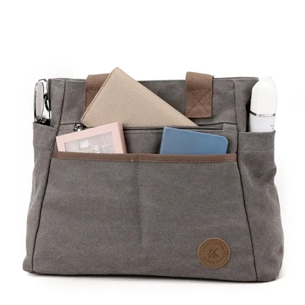 Women canvas high quality vintage shoulder tote bag - Image 6