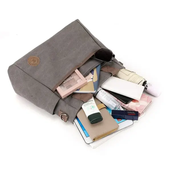 Women canvas high quality vintage shoulder tote bag - Image 7