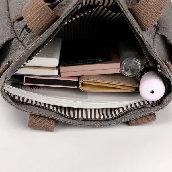 Women canvas high quality vintage shoulder tote bag - Image 8