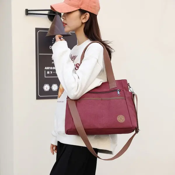 Women canvas high quality vintage shoulder tote bag - Image 12