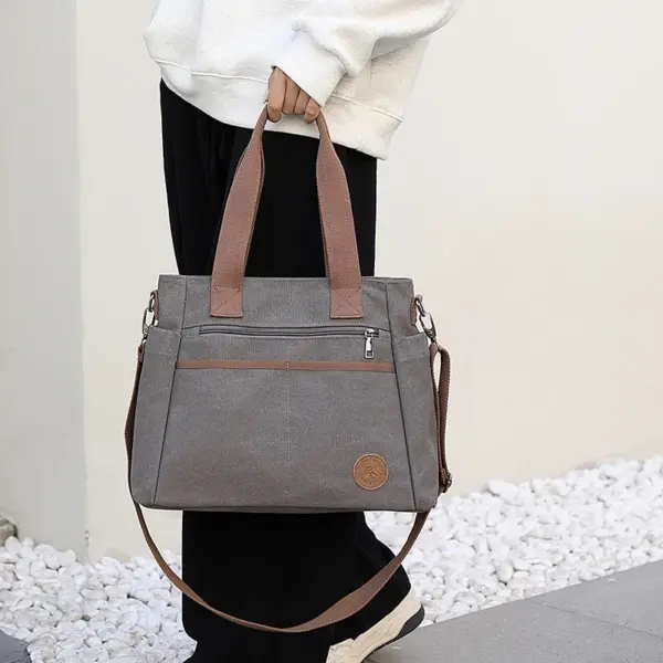 Women canvas high quality vintage shoulder tote bag - Image 15