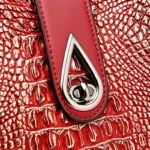 Croc embossed pattern elegant tote handbag - Image 6