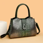 Croc embossed pattern elegant tote handbag - Image 11