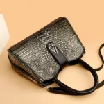 Croc embossed pattern elegant tote handbag - Image 12