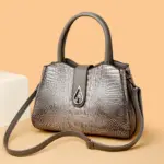 Croc embossed pattern elegant tote handbag - Image 13