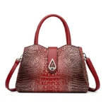 Croc embossed pattern elegant tote handbag