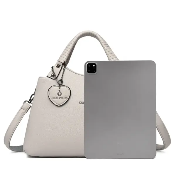 Soft leather elegant handle women tote handbag - Image 4