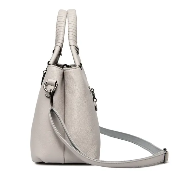 Soft leather elegant handle women tote handbag - Image 6