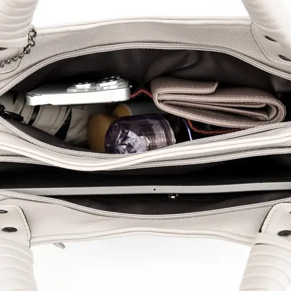 Soft leather elegant handle women tote handbag - Image 3