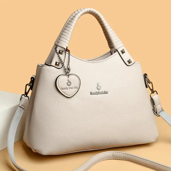 Soft leather elegant handle women tote handbag - Image 11