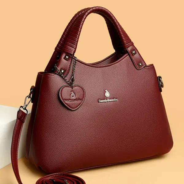 Soft leather elegant handle women tote handbag - Image 13
