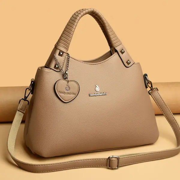 Soft leather elegant handle women tote handbag - Image 14