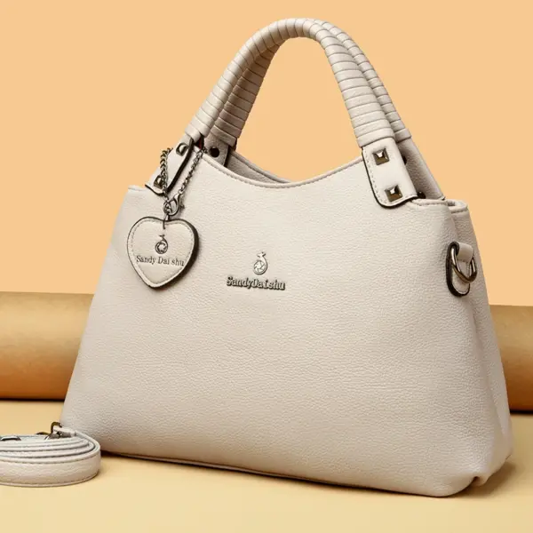Soft leather elegant handle women tote handbag - Image 15