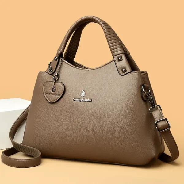 Soft leather elegant handle women tote handbag - Image 17