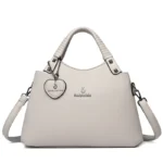 Soft leather elegant handle women tote handbag