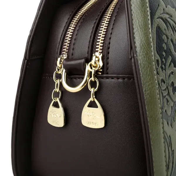 Vintage classic flower embossed pattern handbag - Image 9