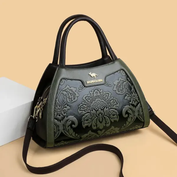 Vintage classic flower embossed pattern handbag - Image 13
