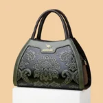 Vintage classic flower embossed pattern handbag - Image 14