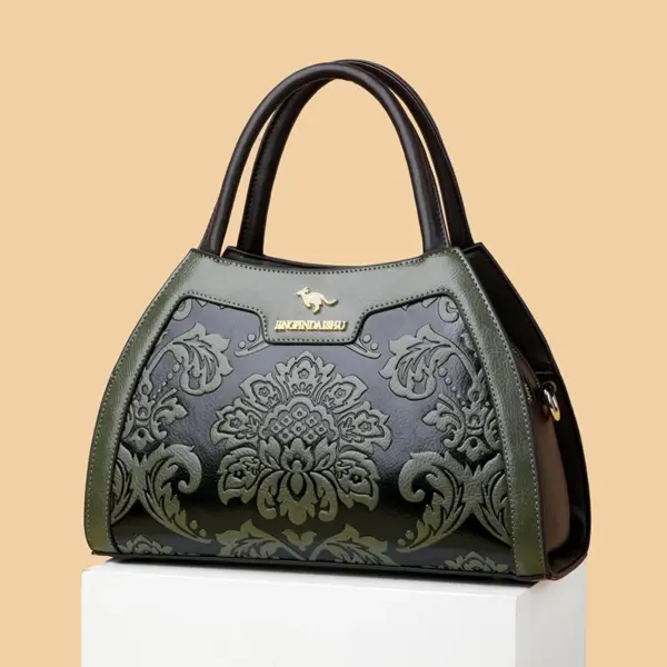 Vintage classic flower embossed pattern handbag - Image 14