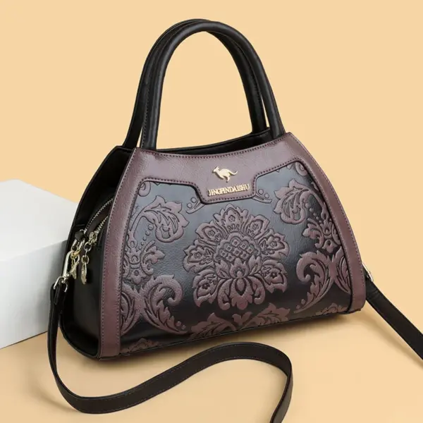 Vintage classic flower embossed pattern handbag - Image 16