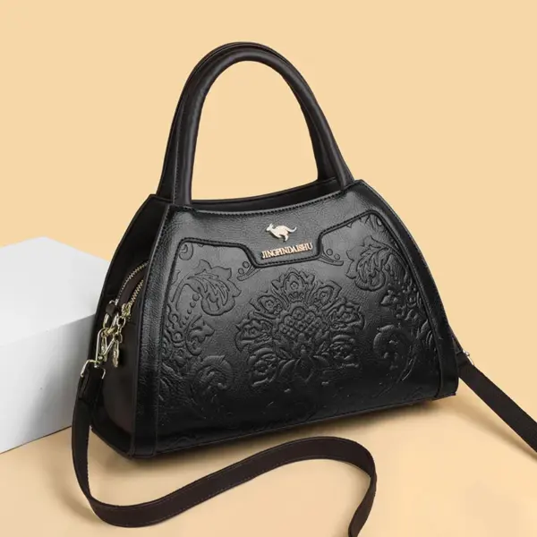 Vintage classic flower embossed pattern handbag - Image 17