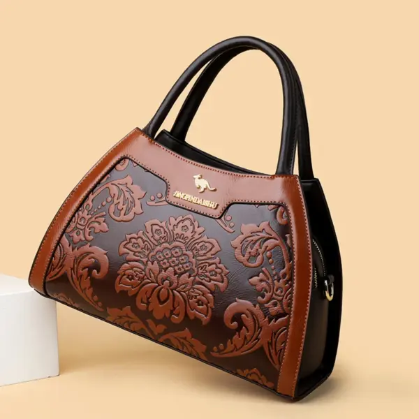 Vintage classic flower embossed pattern handbag - Image 18