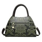 Vintage classic flower embossed pattern handbag - Image 4