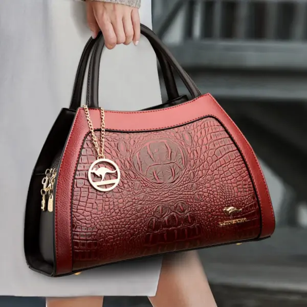 Vintage croc embossed women stylish handbag - Image 2