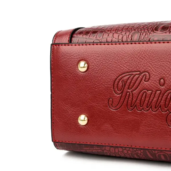 Vintage croc embossed women stylish handbag - Image 8