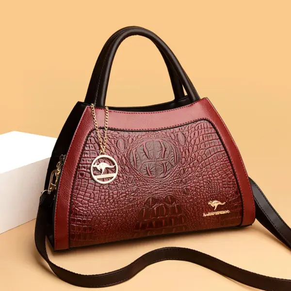 Vintage croc embossed women stylish handbag - Image 10