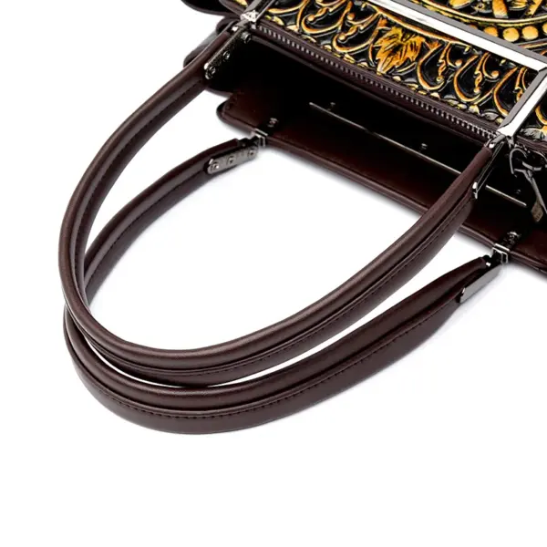 Vintage embossed design designer tote bag - Image 7