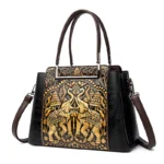 Vintage embossed design designer tote bag - Image 3
