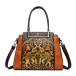 Vintage embossed design designer tote bag