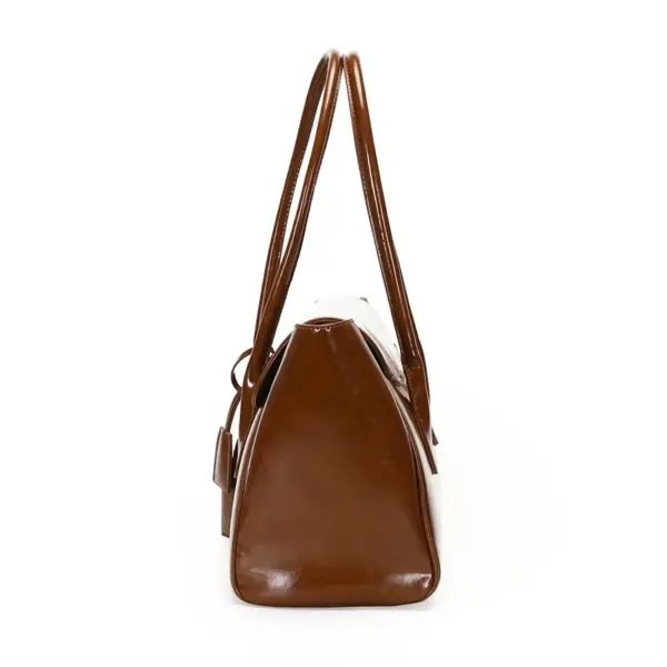Vintage oil wax leather shoulder tote bag - Image 13