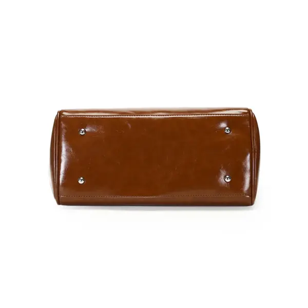 Vintage oil wax leather shoulder tote bag - Image 15